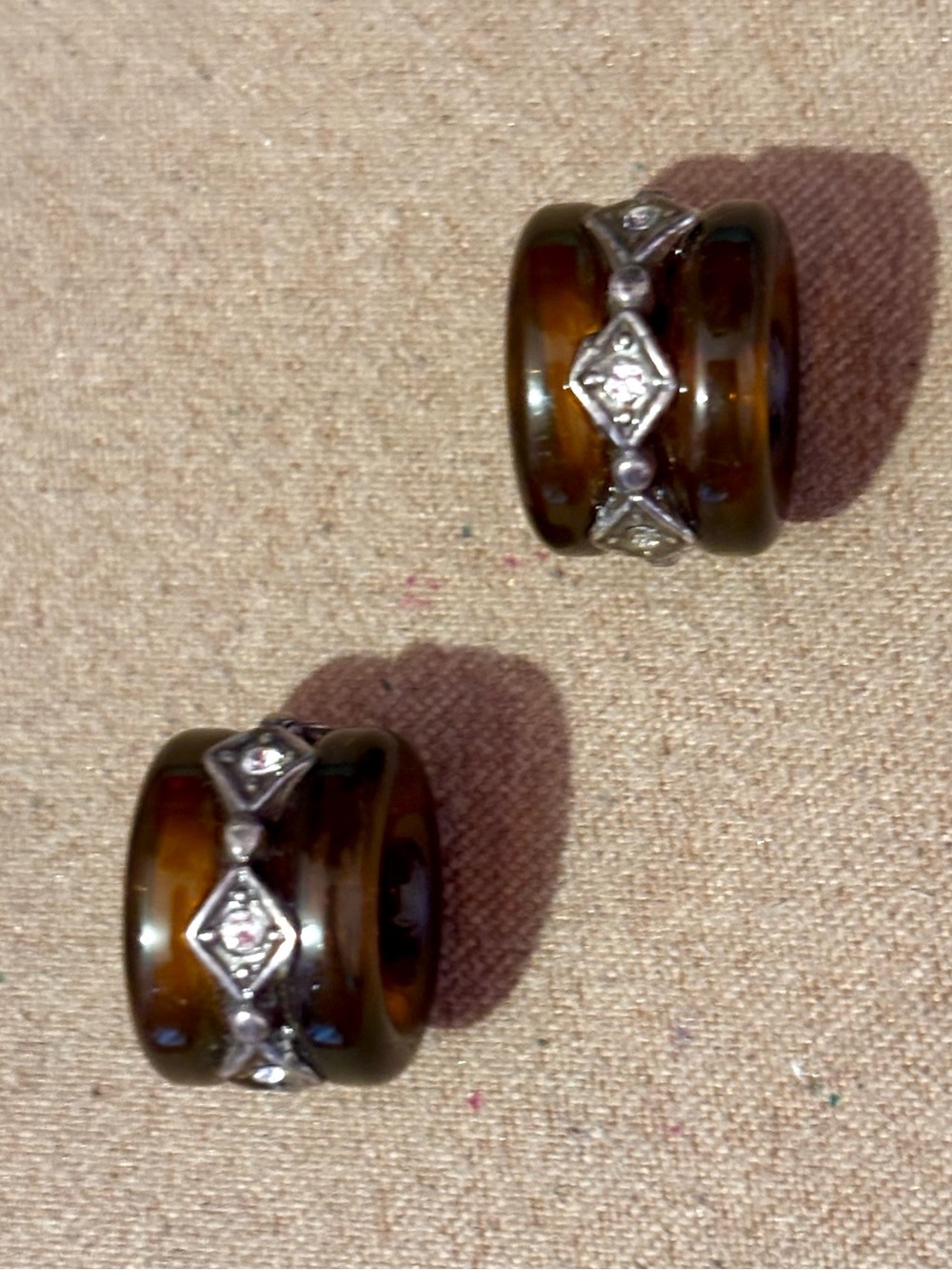 🆕Listing! Two 🆕 Brighton Soleil beads in Topaz Gold brown resin Retired